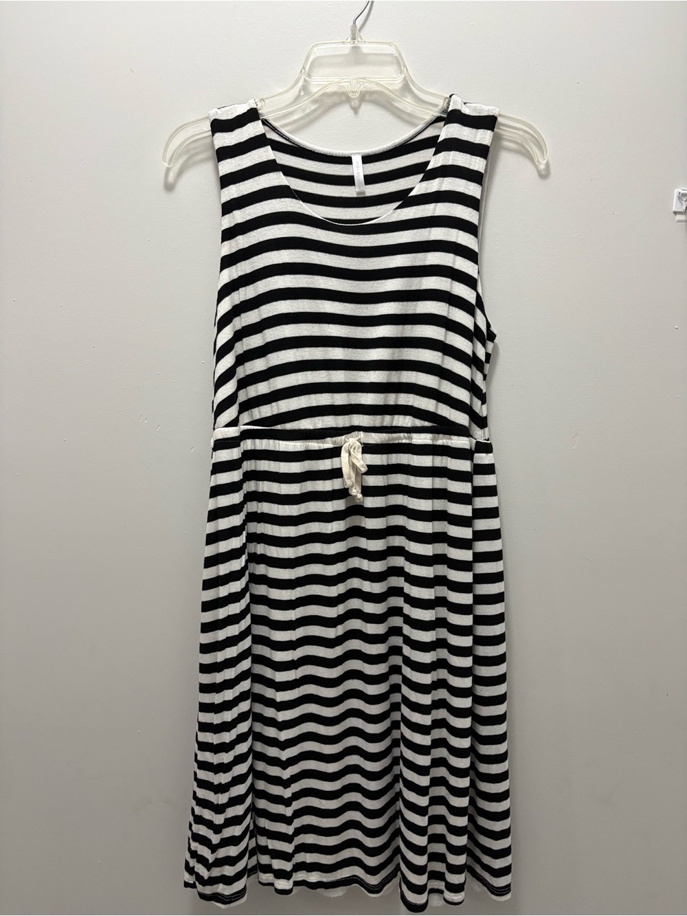 Pinkblush Black and White Striped Sleeveless Dress